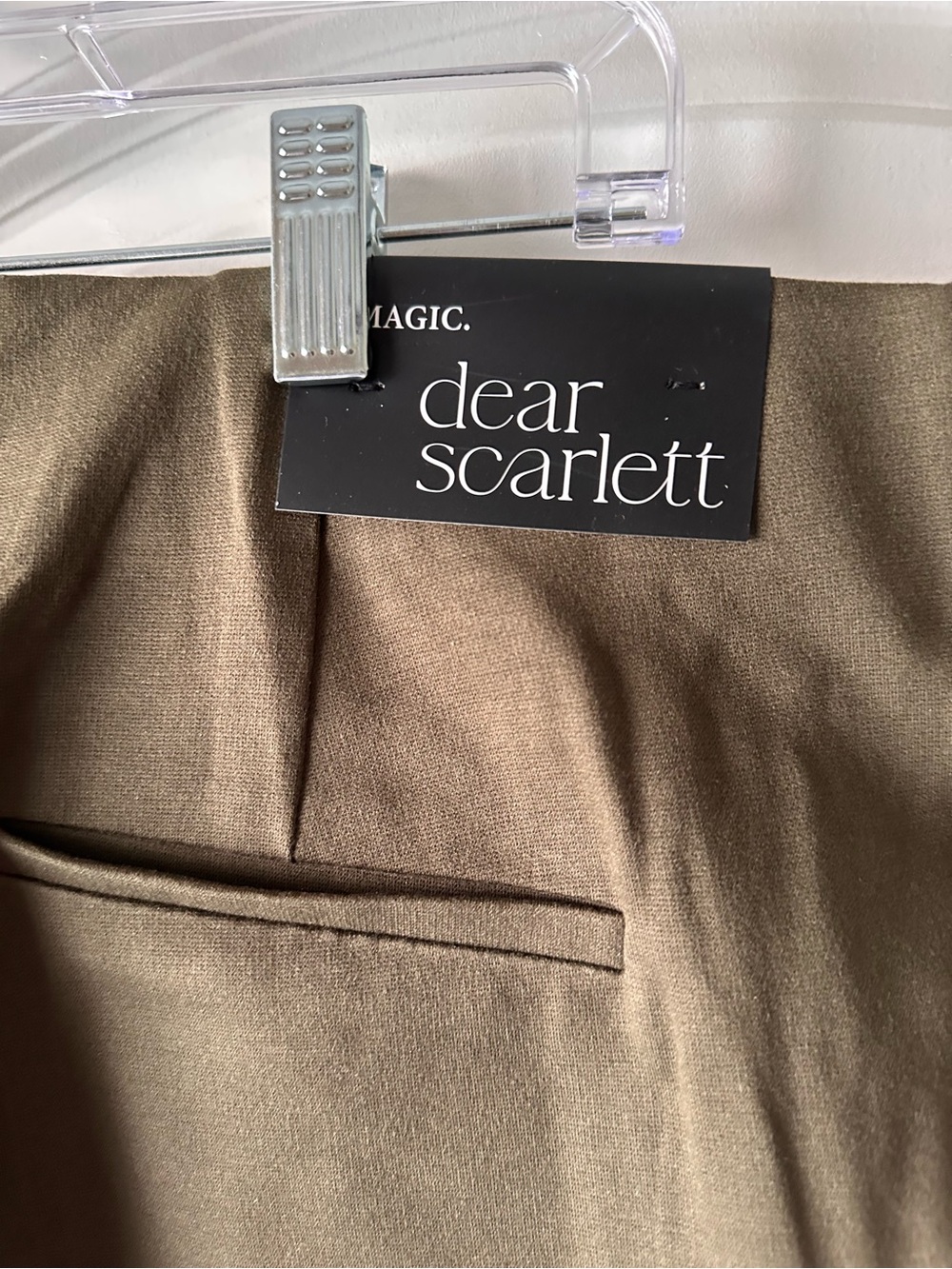 Dear Scarlett Olive Green Boot-Cut Pants with Button Detail - Picture 9 of 10